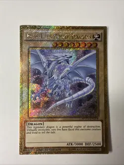 Yugioh Card Gold Blue Eyes White Dragon MVP1-ENGV4 NM - Image 1