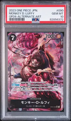 One Piece Card Game Japanese Kingdom of Intrigue MONKEY D LUFFY OP04-090 PSA 10 - Image 3