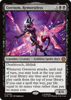 1x Gwenom, Remorseless NM-Mint, English Marvel's Spider-Man MTG Magic - Image 1