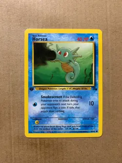 1st Edition Horsea 49/62 Fossil Set - Common Pokemon Card - NM/Mint - Image 1
