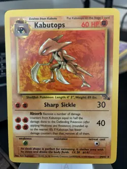 Pokemon TCG Kabutops 24/62 Fossil Unlimited Non-Holo Rare Vintage LP++ - Image 1