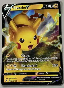 Pokemon Vivid Voltage Pikachu V Basic Ultra Rare HoloFoil #043/185 - Image 1