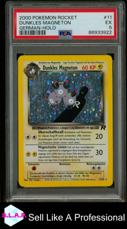 DUNKLES MAGNETON POKEMON ROCKET GER-HOLO 2000 #11 PSA 5 - Image 1