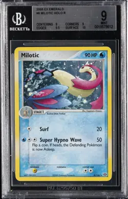 2005 POKEMON EX EMERALD HOLO R #8 MILOTIC BGS 9 - Image 1