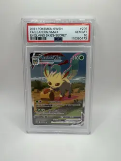 2021 POKEMON SWORD & SHIELD EVOLVING SKIES SECRET FULL ART/LEAFEON VMAX PSA 10 - Image 1