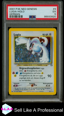 LUGIA-HOLO POKEMON NEO GENESIS GER 2001 #9 PSA 5 - Image 1