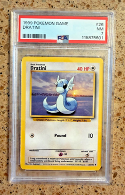 1999 PSA 7 NM Pokemon Dratini 26/102 - Image 1