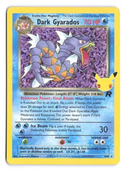 Pokemon Dark Gyarados Celebrations Classic Collection Holo 8/82 Team Rocket H - Image 1