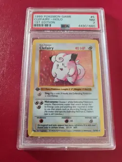 Pokemon PSA 7 1st Edition Shadowless Clefairy 5/102 holo Base Set - Image 1