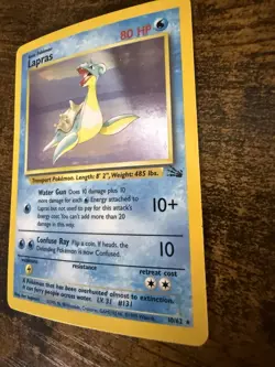 Pokemon TCG Vintage Lapras 10/62 Fossil Unlimited Holo Rare LP/MP - Image 3