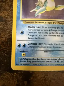 Pokemon TCG Vintage Lapras 10/62 Fossil Unlimited Holo Rare LP/MP - Image 5