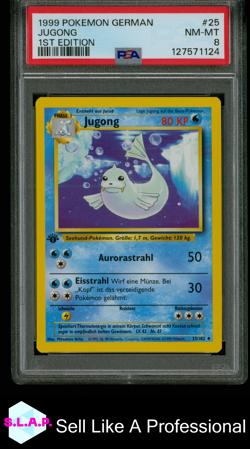 JUGONG 1ST EDITION POKEMON GERMAN 1999 25 PSA 8 - Image 1