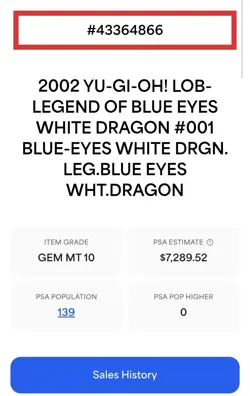 YUGIOH 2003 Blue Eyes White Dragon LOB-001 LOB PSA 10 ENGLISH GEM MT BECKETT - Image 3