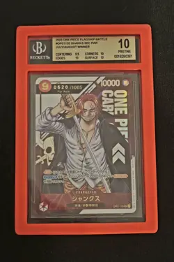 One Piece TCG OP01-120 Shanks Serial Official Event Prize BECKETT 10 Japanese - Image 1