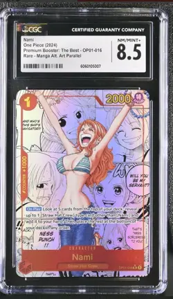 2024 One Piece PRB01 EN Nami Manga Rare Alternate Art OP01-016 CGC 8.5 English - Image 1