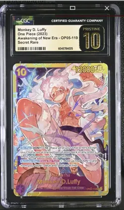 ONE PIECE TCG 2023 MONKEY D. LUFFY OP05-119 SEC Secret Rare CGC Pristine 10 - Image 1