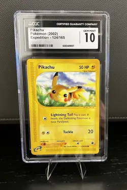 Pikachu Expedition 124/165 Non-Holo Card CGC Gem Mint 10 - Image 1