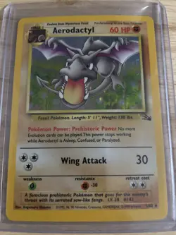 Aerodactyl 1/62 Fossil Set Holo Rare Wotc 1999 Vintage Pokemon Card LP - Image 1