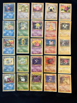 Set of 25 1995-1996 VINTAGE Pokemon Cards with 3 EVOLUTIONS MINT QUALITY+Sleeved - Image 1