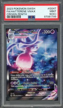 PSA 9 (OC) Hatterene VMAX (Full Art) Crown Zenith GG47/GG70 Pokemon Card B20 - Image 1