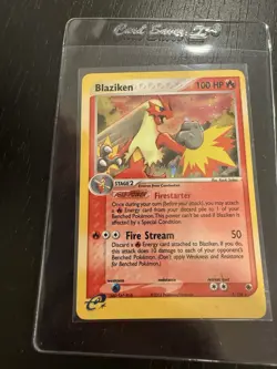 Pokemon TCG Blaziken EX Ruby and Sapphire Reverse Holo Card 3/109 2003 - Image 1