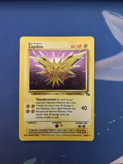 Pokemon Zapdos 15/62 Fossil Holo Rare WOTC Vintage Card / LP - Image 1
