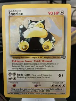 💥 SNORLAX Non Holo Foil WOTC Pokemon Card # 27/64 Vintage Fossil Set 1999 - Image 1
