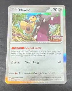 POKEMON TCG MAWILE BLACK STAR PROMO NO39 OBSIDIAN FLAMES PRE RELEASE RARE CARD - Image 1