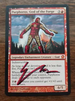 Purphoros, God of the Forge Theros Iron Man ALTERED & Signed by Eric Deschamps - Image 1