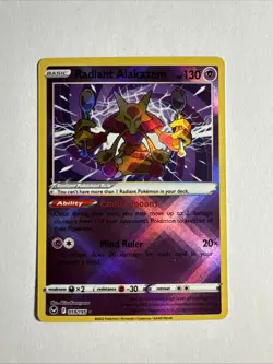 1x Silver Tempest Pokemon Radiant Alakazam Holo Englisch NM/M Pokemon - Image 1