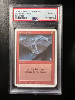 Lightning Bolt Revised 1994 Magic the Gathering MTG PSA 8 NM-MT - Image 1