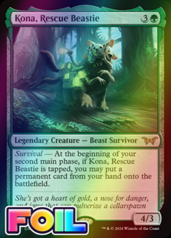 x1 Kona, Rescue Beastie DSK Duskmourn MTG 187 FOIL RARE M/NM 1x - Image 1