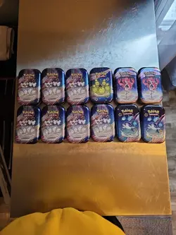 Pokemon Paldean Fates Mini Tin Collection w/ Stickers - No Cards - Lot Of 12 - Image 1