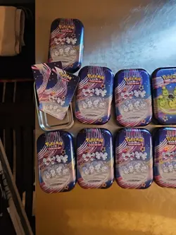 Pokemon Paldean Fates Mini Tin Collection w/ Stickers - No Cards - Lot Of 12 - Image 4