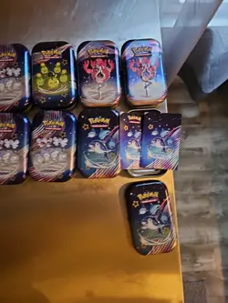 Pokemon Paldean Fates Mini Tin Collection w/ Stickers - No Cards - Lot Of 12 - Image 5