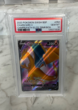 2020 Pokemon SWSH BSP Charizard V #50 Champions Path ETB Promo PSA 10 GEM MT - Image 1