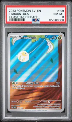 2023 POKEMON SVI EN-SCARLET & VIOLET ILLUSTRATION RARE #199 TAROUNTULA PSA 8 - Image 1