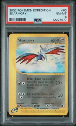 2002 POKEMON EXPEDITION #63 SKARMORY PSA 8 - Image 1