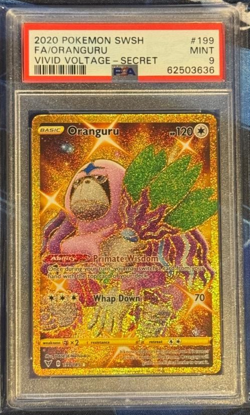 Pokemon PSA 9 Oranguru Fullart Gold Secret Rare Vivid Voltage 2020 ENG - Image 1
