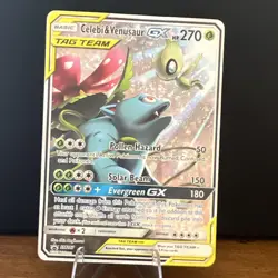 Pokemon Celebi & Venusaur GX TAG TEAM Promo Holo SM167 270HP - Image 1