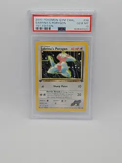 2000 POKEMON GYM CHALLENGE 1ST ED #98 SABRINA'S PORYGON PSA 10 - Image 1