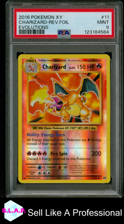 CHARIZARD-REV.FOIL POKEMON XY EVOLUTIONS EN 2016 #11 PSA 9 - Image 1