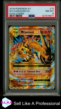 M CHARIZARD EX EVOLUTIONS POKEMON XY EVOLUTIONS 2016 13 PSA 8 - Image 1