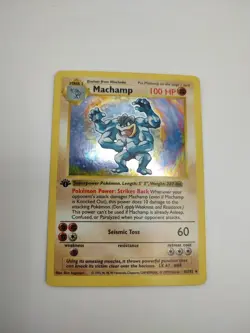 1999 Pokemon MACHAMP 1st Edition Shadowless Base Set Holo #8 8/102 LP - Image 1