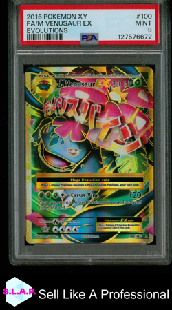 FA/M VENUSAUR EX EVOLUTIONS POKEMON XY EVOLUTIONS 2016 100 PSA 9 - Image 1