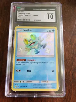 CGC 10 Gem Mint Pokemon TCG Froakie Hidden Fates SV11/SV94 Holo Shiny Holo Rare - Image 1