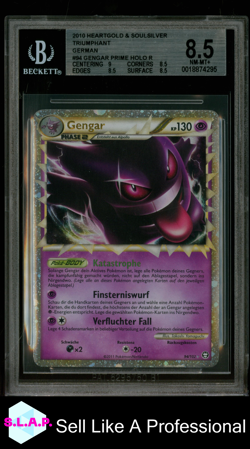 GENGAR POKEMON 94 2010 HEARTGOLD SOULSILVER TRIUMPHANT PRIME HOLO GER BGS 8.5 - Image 1