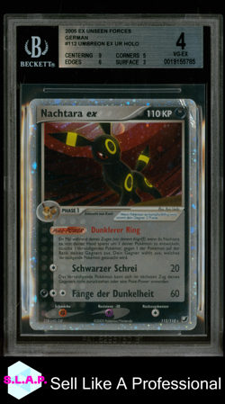 UMBREON EX HOLO 2005 POKEMON EX UNSEEN FORC3S GERMAN 112 BGS 4.0 - Image 1