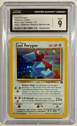 CGC 9 Pokemon 2000 Cool Porygon Holo Black Star Promo #15 - Image 1