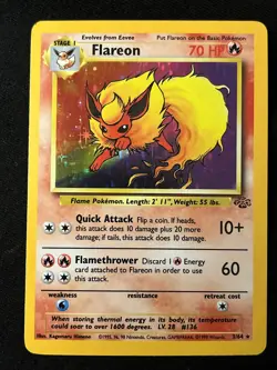 Pokemon Jungle Holo Flareon 3/64 Rare VLP - Image 1
